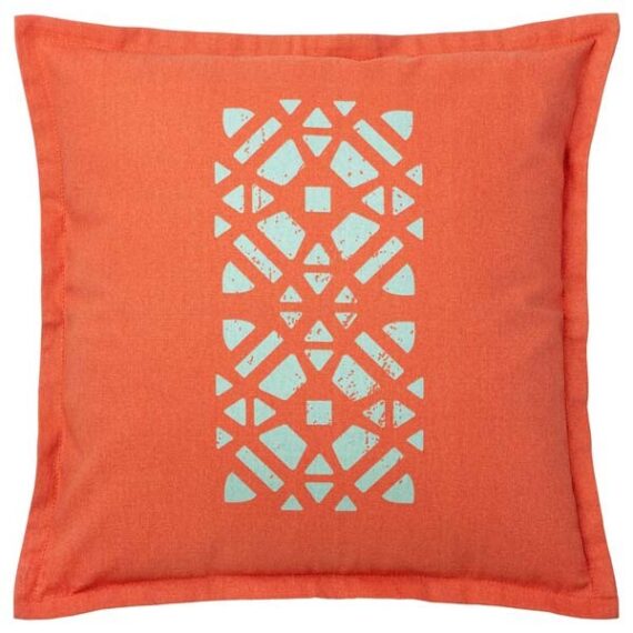 MISC-PILL-100 | RED BROWN TILE PATTERN PILLOW