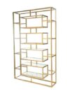 BAR-054 | GEO RECTANGULAR WINE SHELF GOLD FRAME CLEAR PLEXI