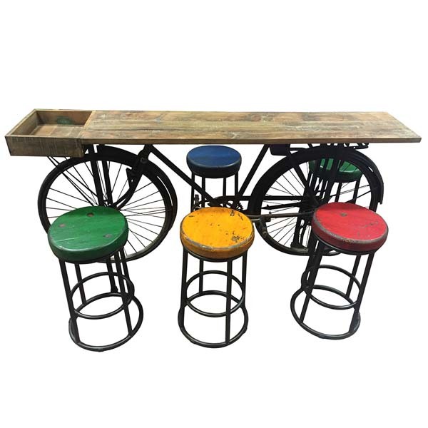 MISC-PROP-015 | BICYCLE TABLE WITH STOOLS (6)