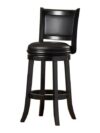 BS-044 | WOOD SWIVEL BAR STOOL BLACK FRAME WITH BLACK SEAT