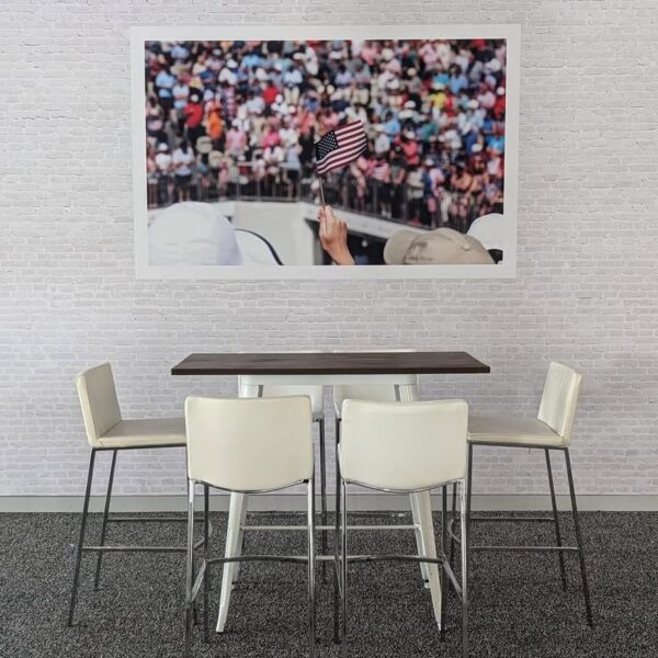 BS-007 | PITT BARSTOOL CHROME LEGS WITH WHITE SEAT