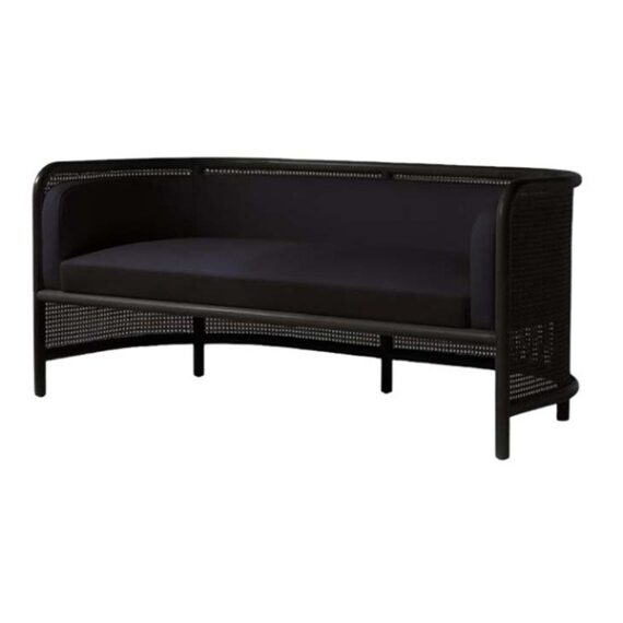 SS-624 | NAPA BLACK CANE SOFA BLACK LINEN FABRIC