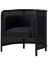 SS-625 | NAPA BLACK CANE SINGLE CHAIR BLACK LINEN FABRIC