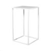 CRU-080 | SQ. WHITE FRAME BOX CRUISER TABLE WITH PLEXI TOP