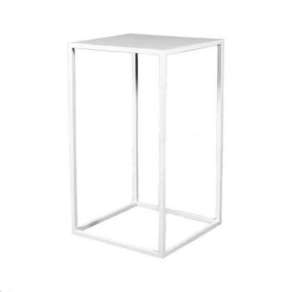 CRU-080 | SQ. WHITE FRAME BOX CRUISER TABLE WITH PLEXI TOP