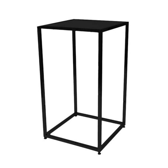 CRU-081 | SQ. BLACK FRAME BOX CRUISER TABLE WITH PLEXI TOP