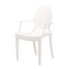 CH-146 | WHITE ACRYLIC ROUND BACK CHAIR WITH ARMS