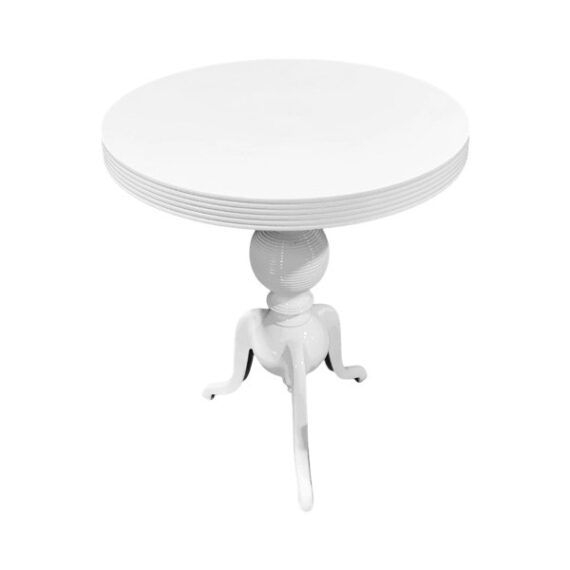ET-AL-005 | SMALL WHITE METAL ROUND CAFE TABLE