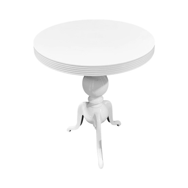 ET-AL-005 | SMALL WHITE METAL ROUND CAFE TABLE
