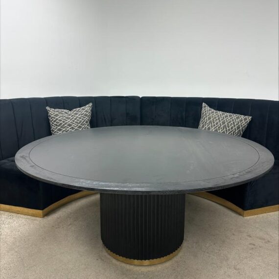 CASUAL-162 | SYDNEY FLUTED ROUND DINING TABLE BLACK WOOD