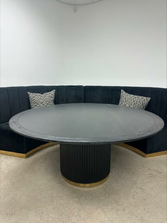 CASUAL-162 | SYDNEY FLUTED ROUND DINING TABLE BLACK WOOD