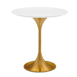 ET-092 | GOLD TULIP END TABLE WITH PLEXI TOP