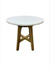 ET-080 | JR WHITE MARBLE TOP END TABLE NATURAL BASE