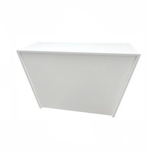 BAR-102 | 6FT WHITE FRAME GEO TRAPEZOID BAR WHITE PLEXI