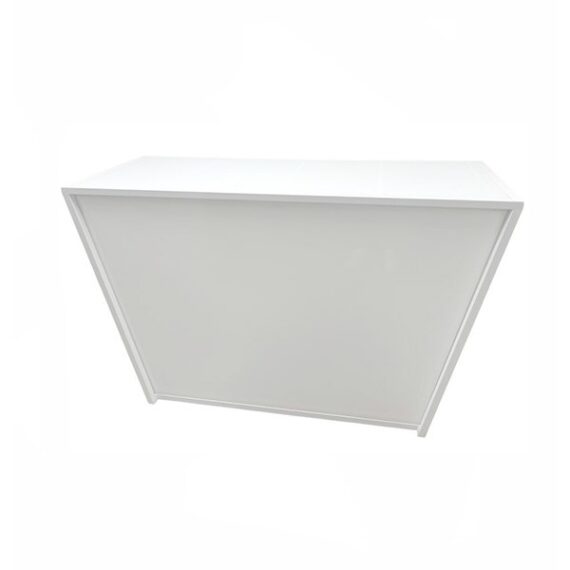 BAR-102 | 6FT WHITE FRAME GEO TRAPEZOID BAR WHITE PLEXI