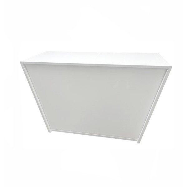 BAR-102 | 6FT WHITE FRAME GEO TRAPEZOID BAR WHITE PLEXI