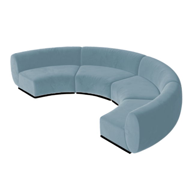 SS-810-SETUP-008 | BELLAGIO 4 PIECE ARMLESS CURVED SOFA