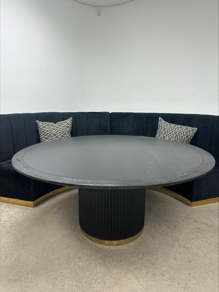 CASUAL-162 | SYDNEY FLUTED ROUND DINING TABLE BLACK WOOD