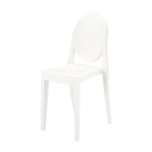 CH-143 | WHITE ACRYLIC ROUND BACK CHAIR