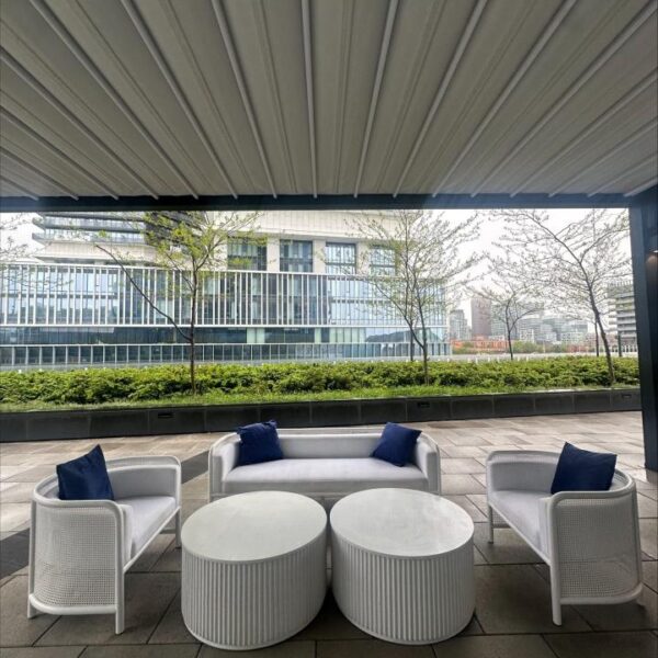 SS-621 | NAPA WHITE CANE SINGLE CHAIR WHITE LINEN FABRIC