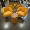 ET-075 | SYDNEY FLUTED ROUND END TABLE NATURAL WOOD