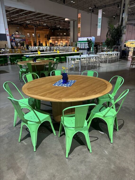 CASUAL-161 | SYDNEY FLUTED ROUND DINING TABLE NATURAL WOOD