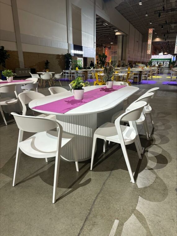 CASUAL-150 | SYDNEY FLUTED OVAL DINING TABLE WHITE WOOD