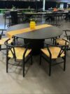 CASUAL-162 | SYDNEY FLUTED ROUND DINING TABLE BLACK WOOD