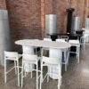 COMM-020 | SYDNEY FLUTED OVAL COMMUNAL TABLE WHITE WOOD