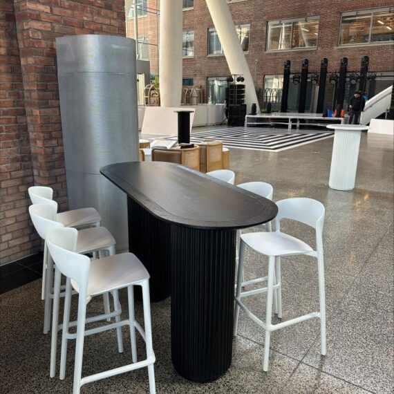 COMM-022 | SYDNEY FLUTED OVAL COMMUNAL TABLE BLACK WOOD