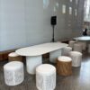 CASUAL-150 | SYDNEY FLUTED OVAL DINING TABLE WHITE WOOD