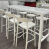 COMM-006 | SEAMLESS 30" COMMUNAL TABLE WHITE FRAME WITH PLEXI TOP