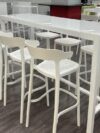 COMM-005 | SEAMLESS 24" COMMUNAL TABLE WHITE FRAME WITH PLEXI TOP