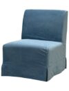 SS-596 | BK SINGLE CHAIR BLUE VELVET SLIPCOVER
