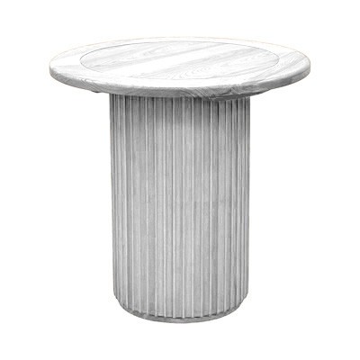 CASUAL-170 | SYDNEY FLUTED ROUND CAFÉ TABLE WHITE WOOD