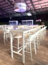COMM-005 | SEAMLESS 24" COMMUNAL TABLE WHITE FRAME WITH PLEXI TOP
