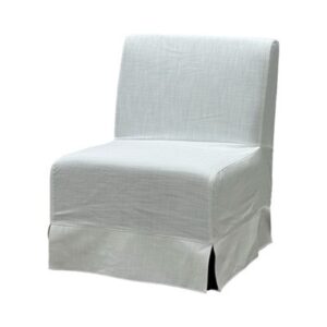 SS-593 | BK SINGLE CHAIR WHITE LINEN SLIPCOVER