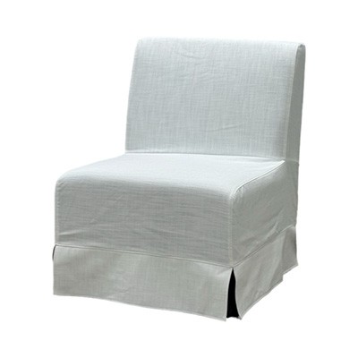 SS-593 | BK SINGLE CHAIR WHITE LINEN SLIPCOVER