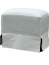 SS-594 | BK OTTOMAN WHITE LINEN SLIPCOVER