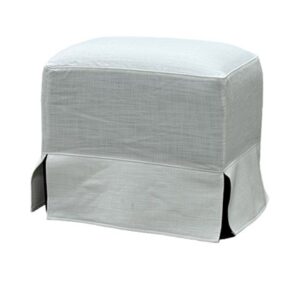 SS-594 | BK OTTOMAN WHITE LINEN SLIPCOVER