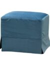 SS-597 | BK OTTOMAN BLUE VELVET SLIPCOVER