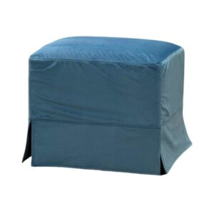 SS-597 | BK OTTOMAN BLUE VELVET SLIPCOVER