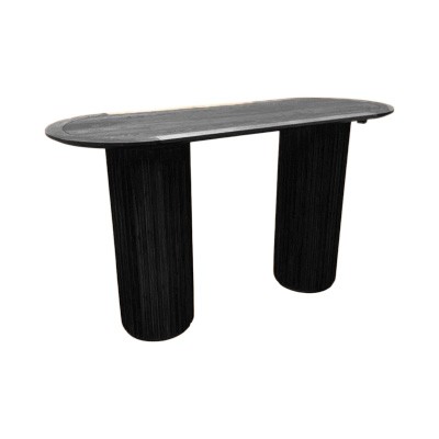 COMM-022 | SYDNEY FLUTED OVAL COMMUNAL TABLE BLACK WOOD