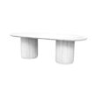 CASUAL-150 | SYDNEY FLUTED OVAL DINING TABLE WHITE WOOD