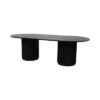 CASUAL-152 | SYDNEY FLUTED OVAL DINING TABLE BLACK WOOD