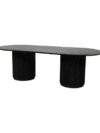 CASUAL-152 | SYDNEY FLUTED OVAL DINING TABLE BLACK WOOD