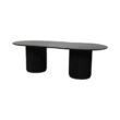 CASUAL-152 | SYDNEY FLUTED OVAL DINING TABLE BLACK WOOD