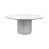 CASUAL-160 | SYDNEY FLUTED ROUND DINING TABLE WHITE WOOD