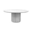 CASUAL-160 | SYDNEY FLUTED ROUND DINING TABLE WHITE WOOD