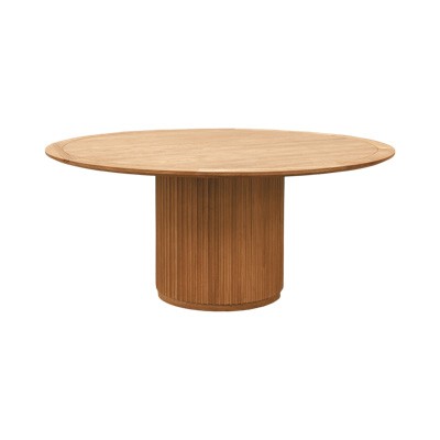 CASUAL-161 | SYDNEY FLUTED ROUND DINING TABLE NATURAL WOOD